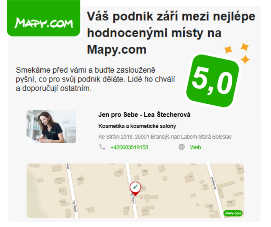 Ocenění od Seznam.cz (Mapy.cz)